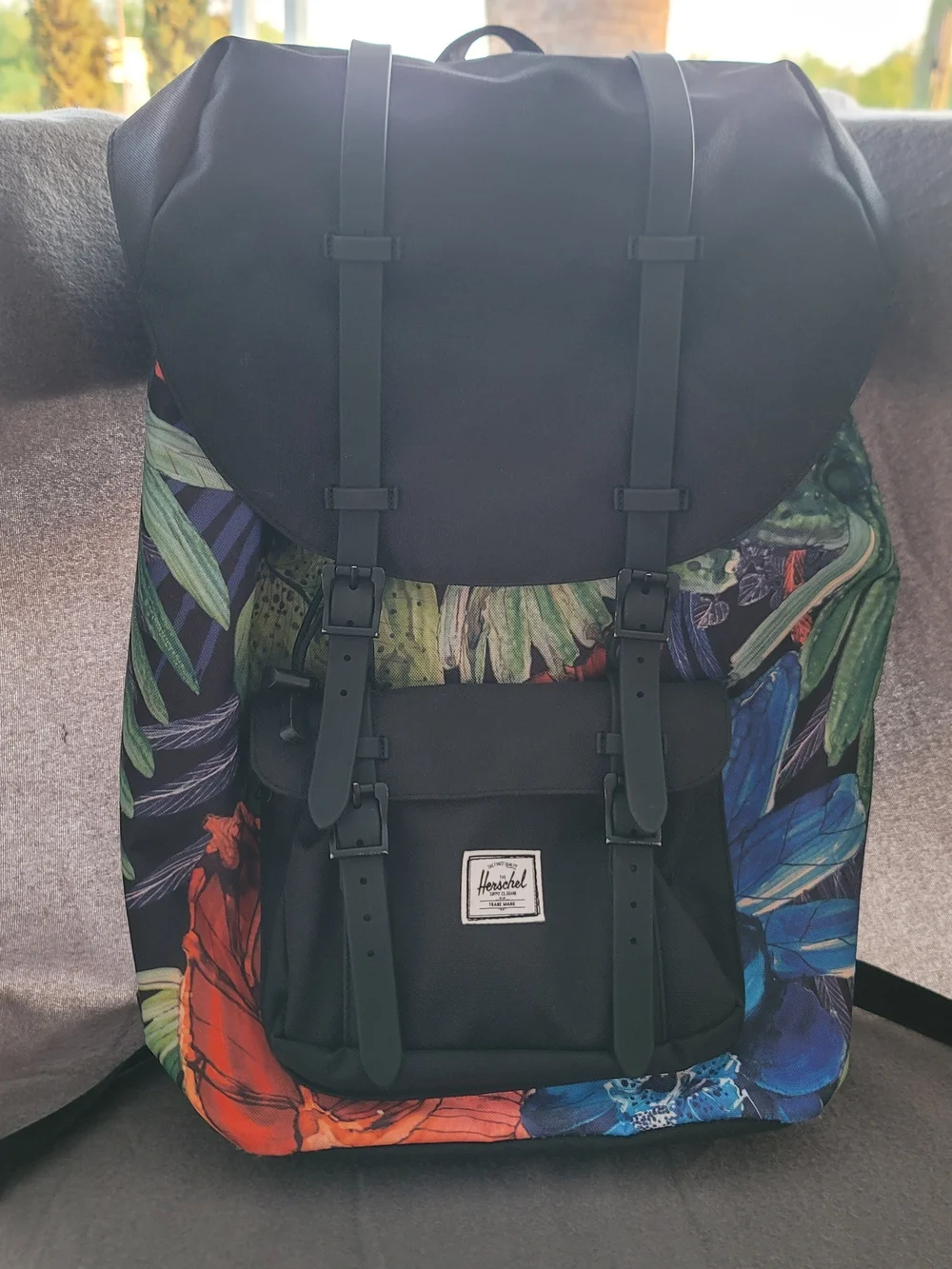 Herschel Supply Company Little America Backpack 25L  Black with Tropical Print